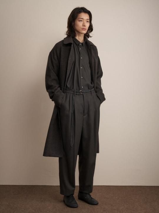 TROVE / UNI WIDE SHIRT ( AW NECK ) / DARK BROWN photo