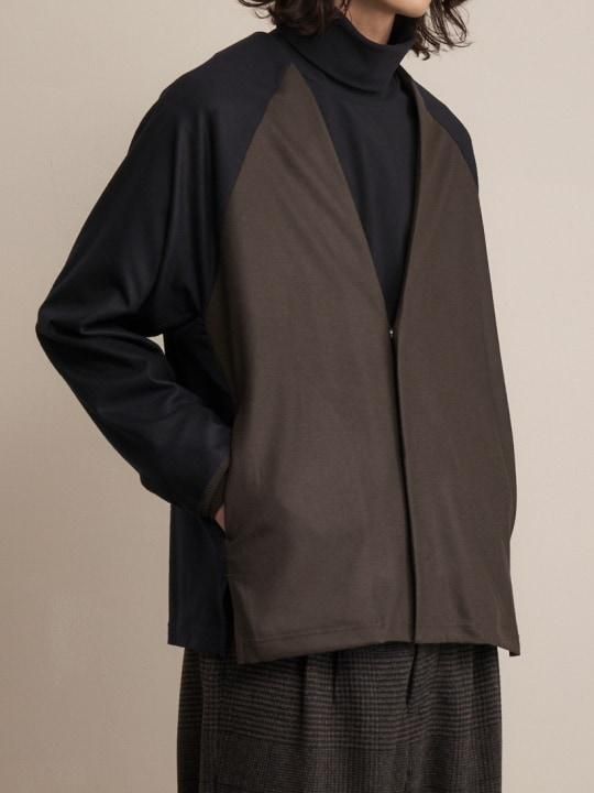 TROVE / FADE CARDIGAN / NAVY BROWN photo