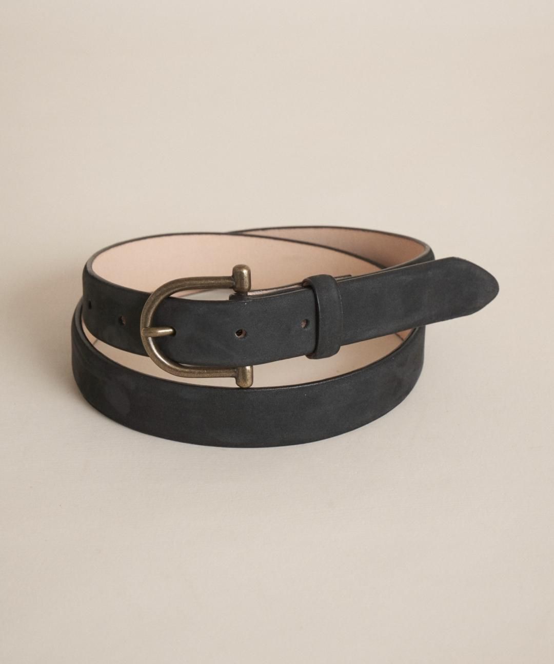 TROVE / SULKA LEATHER BELT / CHARCOAL photo