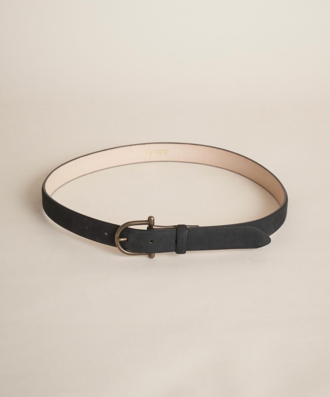 TROVE / SULKA LEATHER BELT / CHARCOAL photo