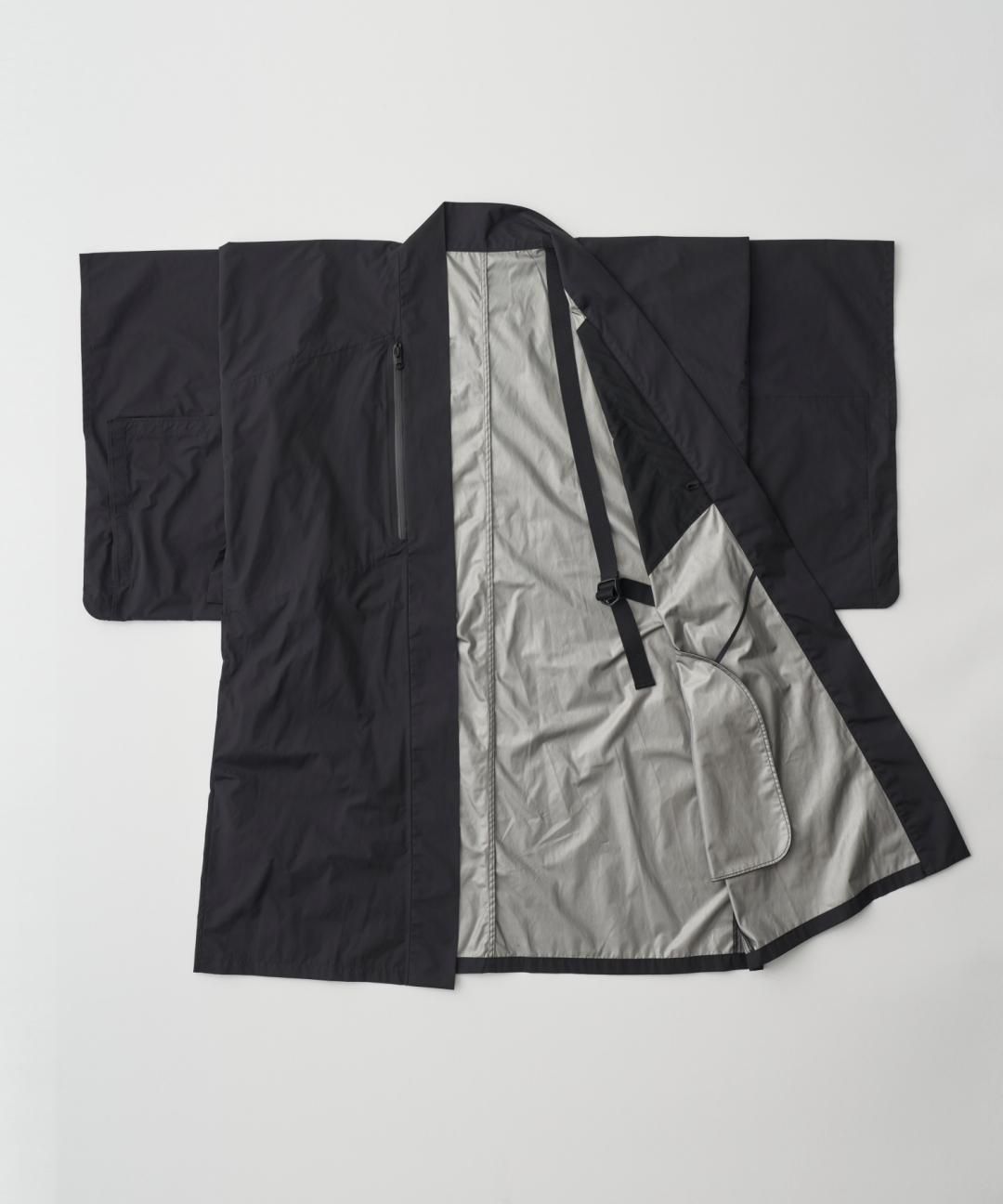 WAROBE / COATED NYLON HAORI TECH / BLACK photo