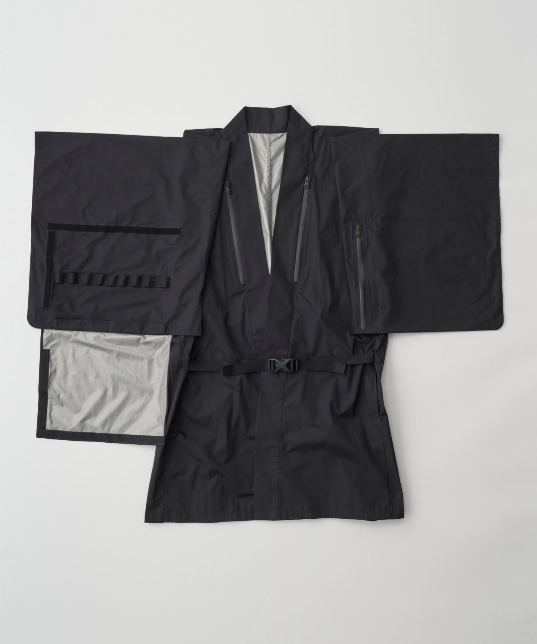 WAROBE / COATED NYLON HAORI TECH / BLACK photo