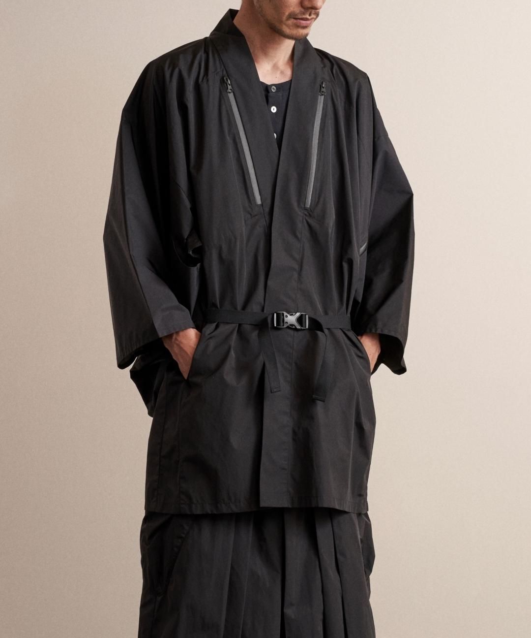 WAROBE / COATED NYLON HAORI TECH / BLACK photo