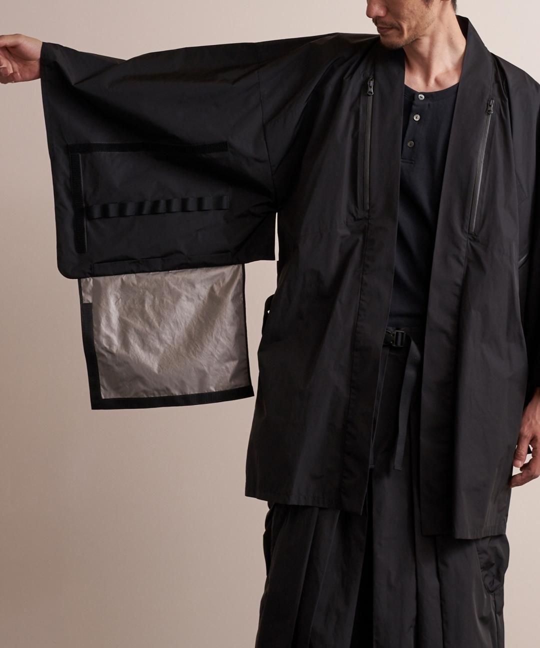 WAROBE / COATED NYLON HAORI TECH / BLACK photo