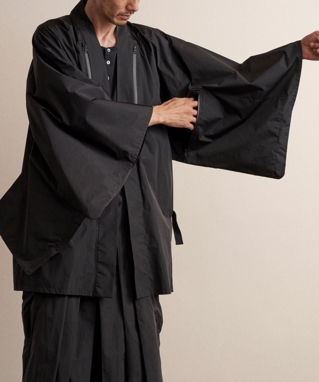 WAROBE / COATED NYLON HAORI TECH / BLACK photo