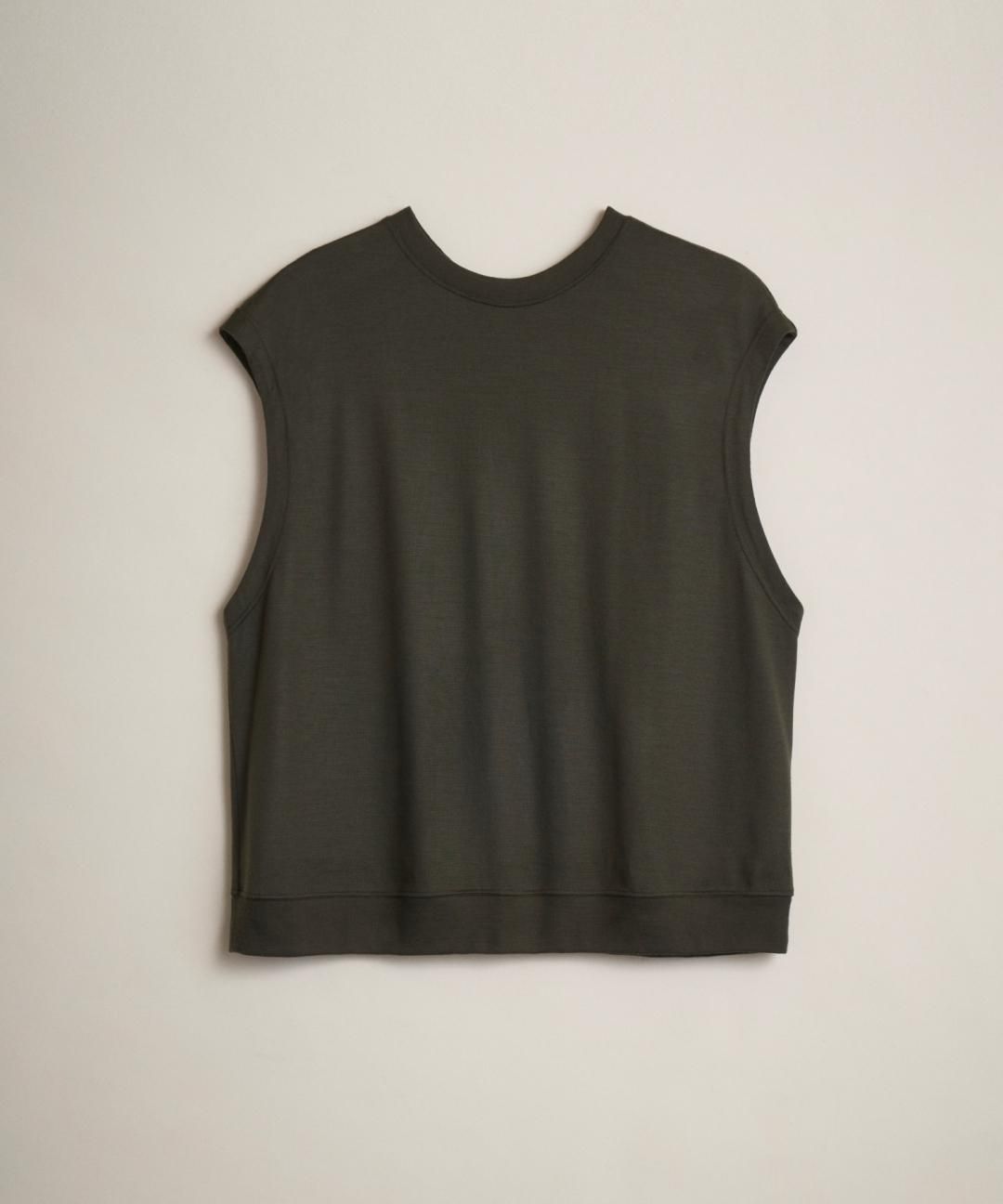 TROVE / MERINO WOOL KNIT VEST / KHAKI GRAY photo