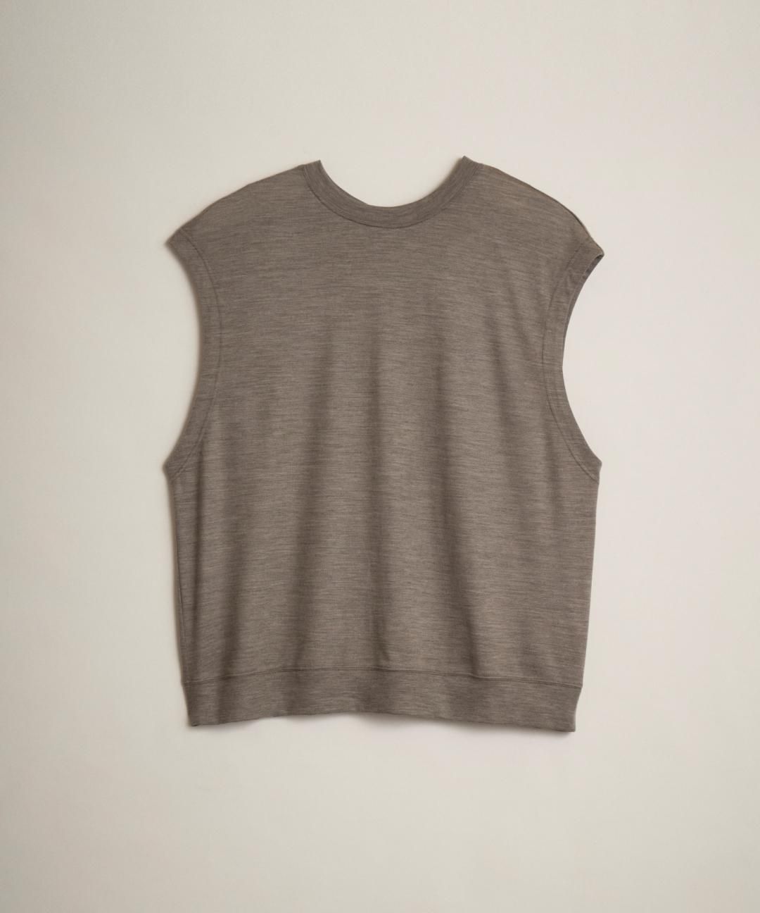 TROVE / MERINO WOOL KNIT VEST / GRAY BEIGE photo