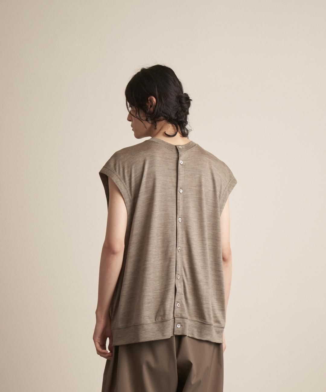 TROVE / MERINO WOOL KNIT VEST / GRAY BEIGE photo