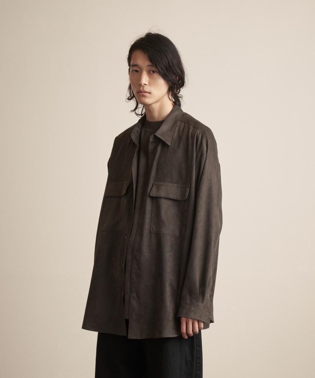 TROVE / MICRO FIBER SUEDE SHIRT / CHARCOAL photo