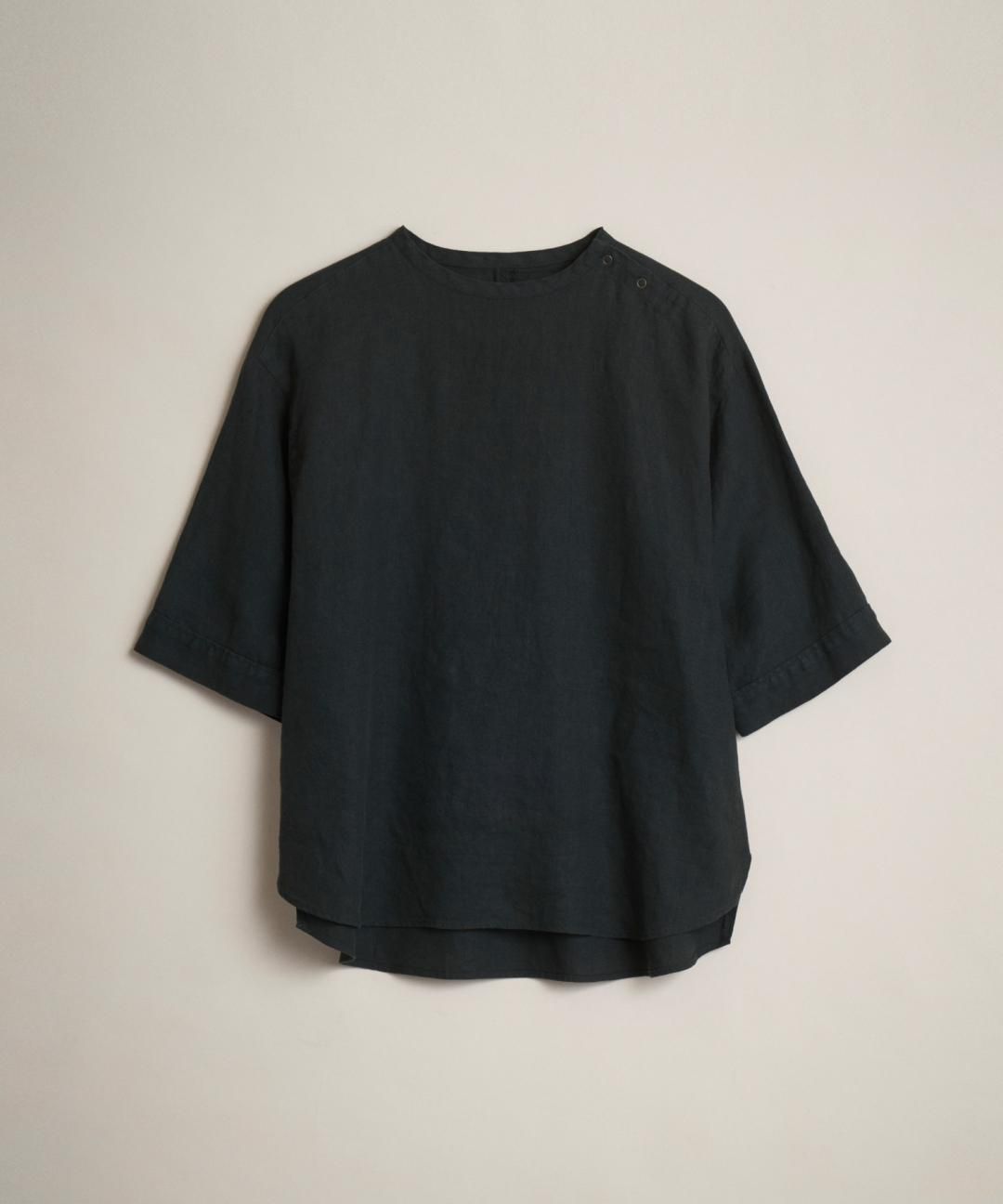 TROVE / AMUNZEN LINEN PULLOVER / DARK GREEN photo