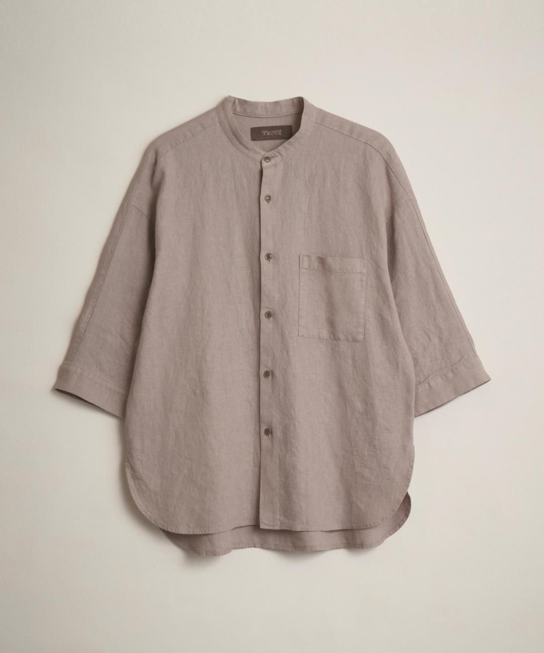TROVE / AMUNZEN LINEN 7SLEEVE SHIRT / GRAY BEIGE photo