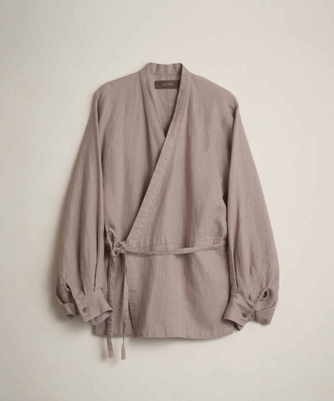 TROVE / AMUNZEN LINEN ORIENTAL GOWN / GRAY BEIGE photo