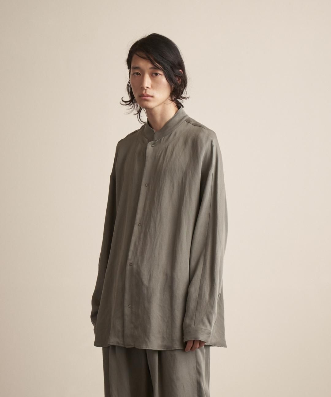 TROVE / TENCEL LINEN SHIRT / SAGE GRAY photo
