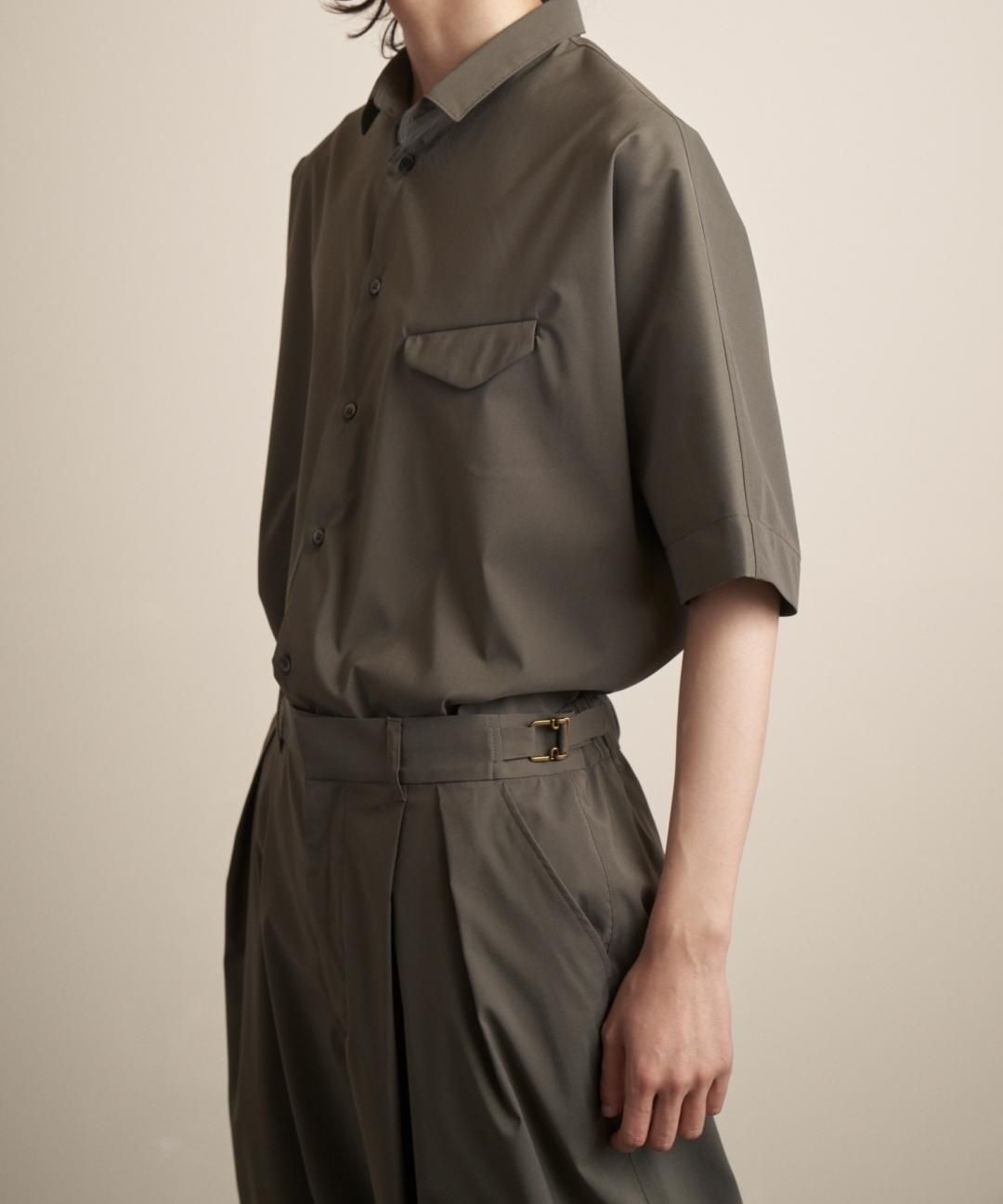 TROVE / Super120’s SOLARO GURKHA SHORTS / OLIVE GRAY photo