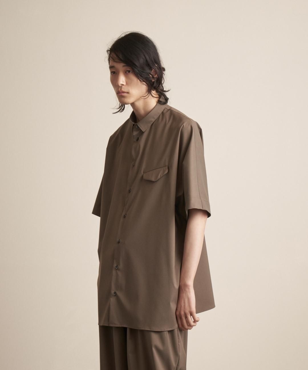 TROVE / Super120’s SOLARO DOLMAN SHIRT / OLIVE BEIGE photo