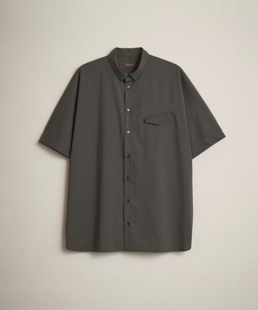 TROVE / Super120’s SOLARO DOLMAN SHIRT / OLIVE GRAY photo