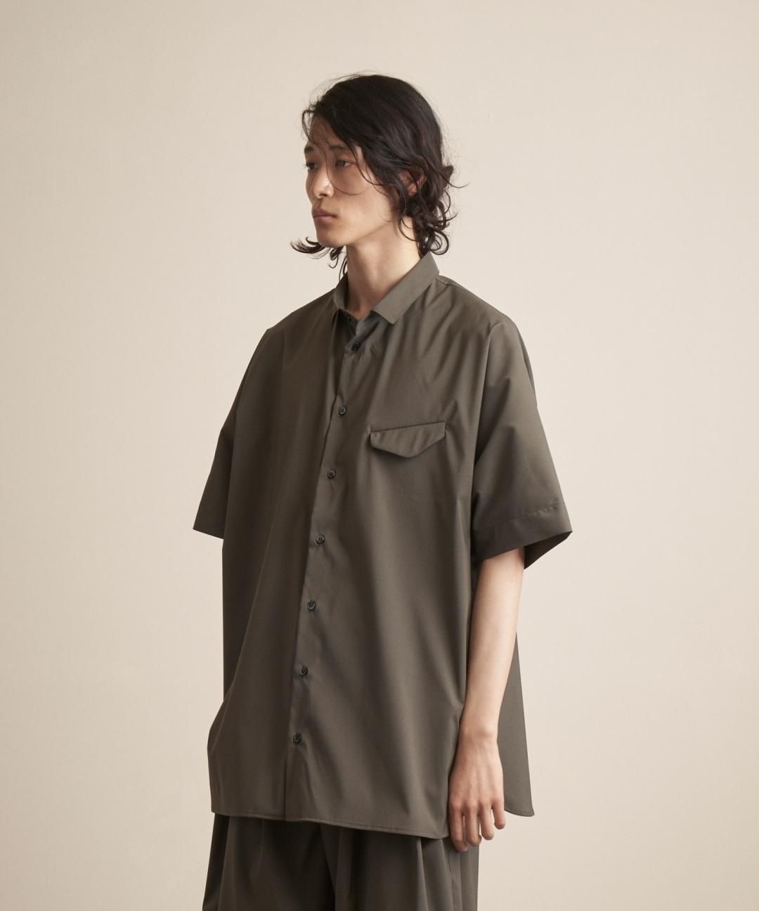 TROVE / Super120’s SOLARO DOLMAN SHIRT / OLIVE GRAY photo