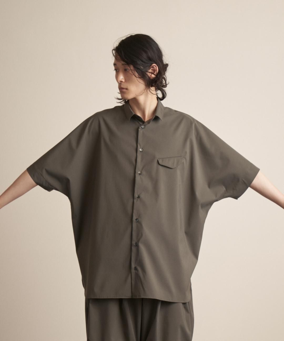 TROVE / Super120’s SOLARO DOLMAN SHIRT / OLIVE GRAY photo