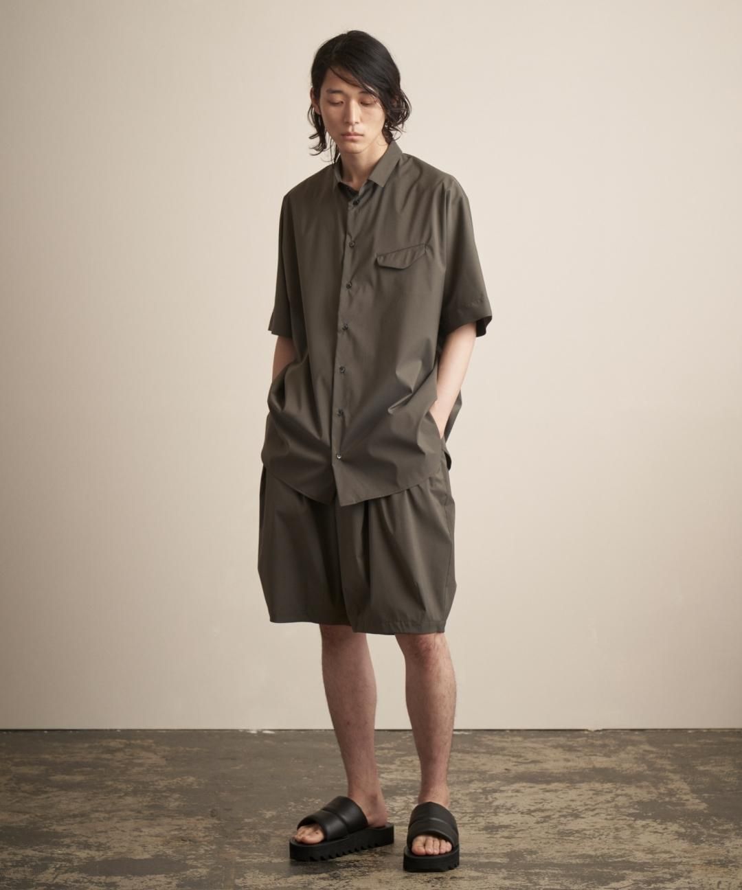 TROVE / Super120’s SOLARO DOLMAN SHIRT / OLIVE GRAY photo