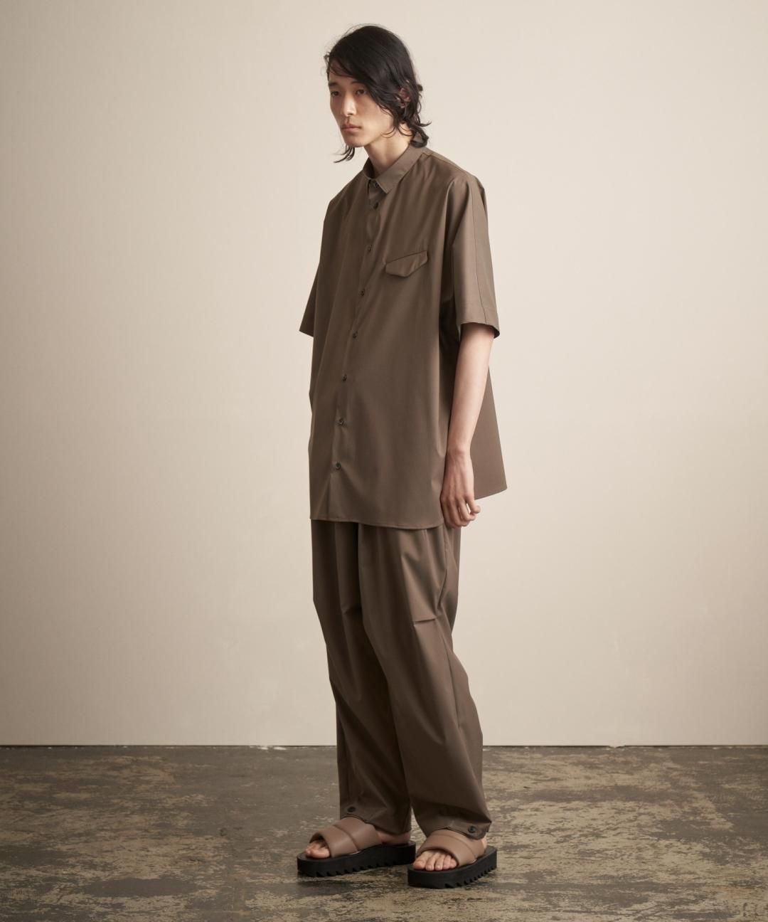 TROVE / Super120’s SOLARO EASY TROUSERS / OLIVE BEIGE photo