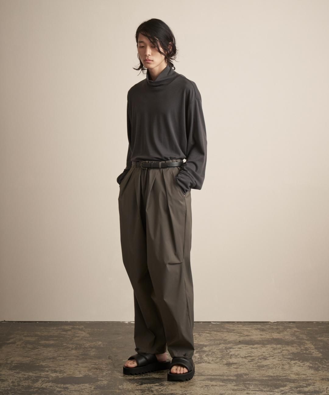 TROVE / Super120’s SOLARO EASY TROUSERS / OLIVE GRAY photo