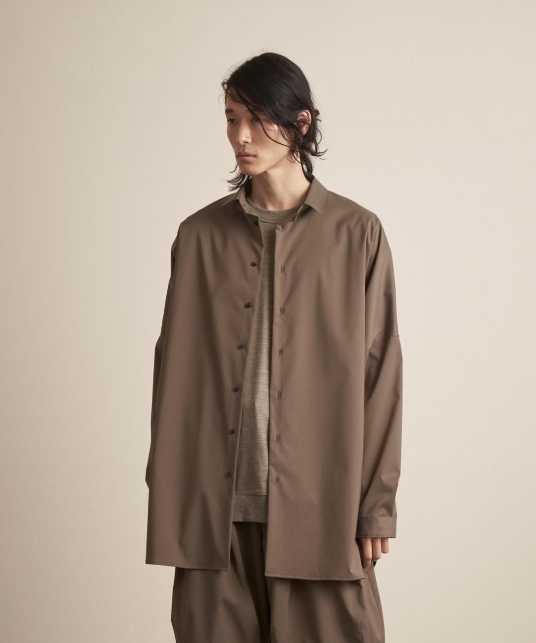 TROVE / Super120’s SOLARO SHIRT / OLIVE BEIGE photo