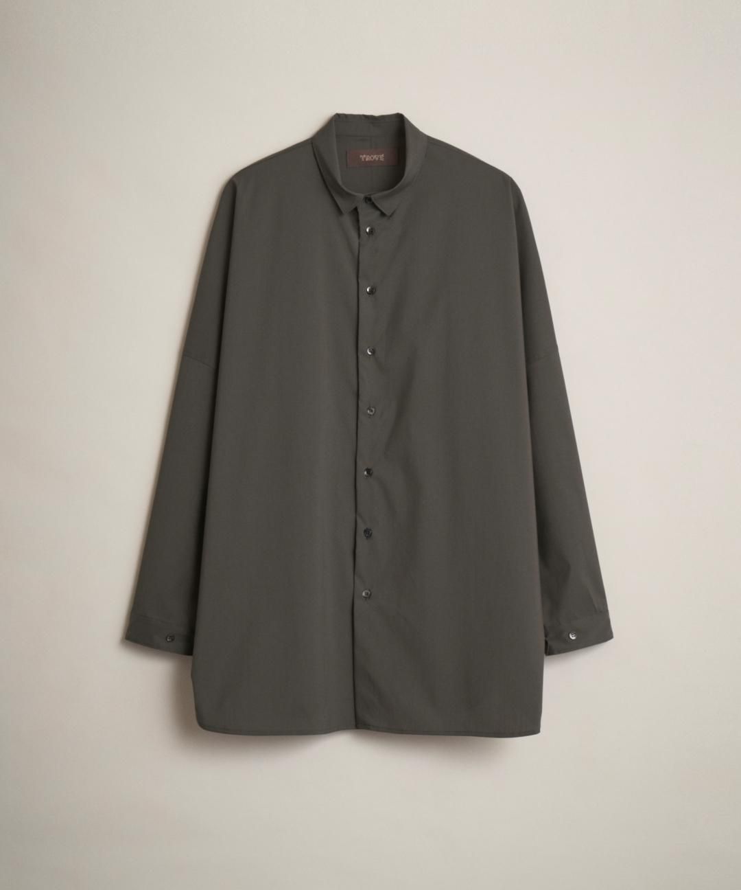 TROVE / Super120’s SOLARO SHIRT / OLIVE GRAY photo