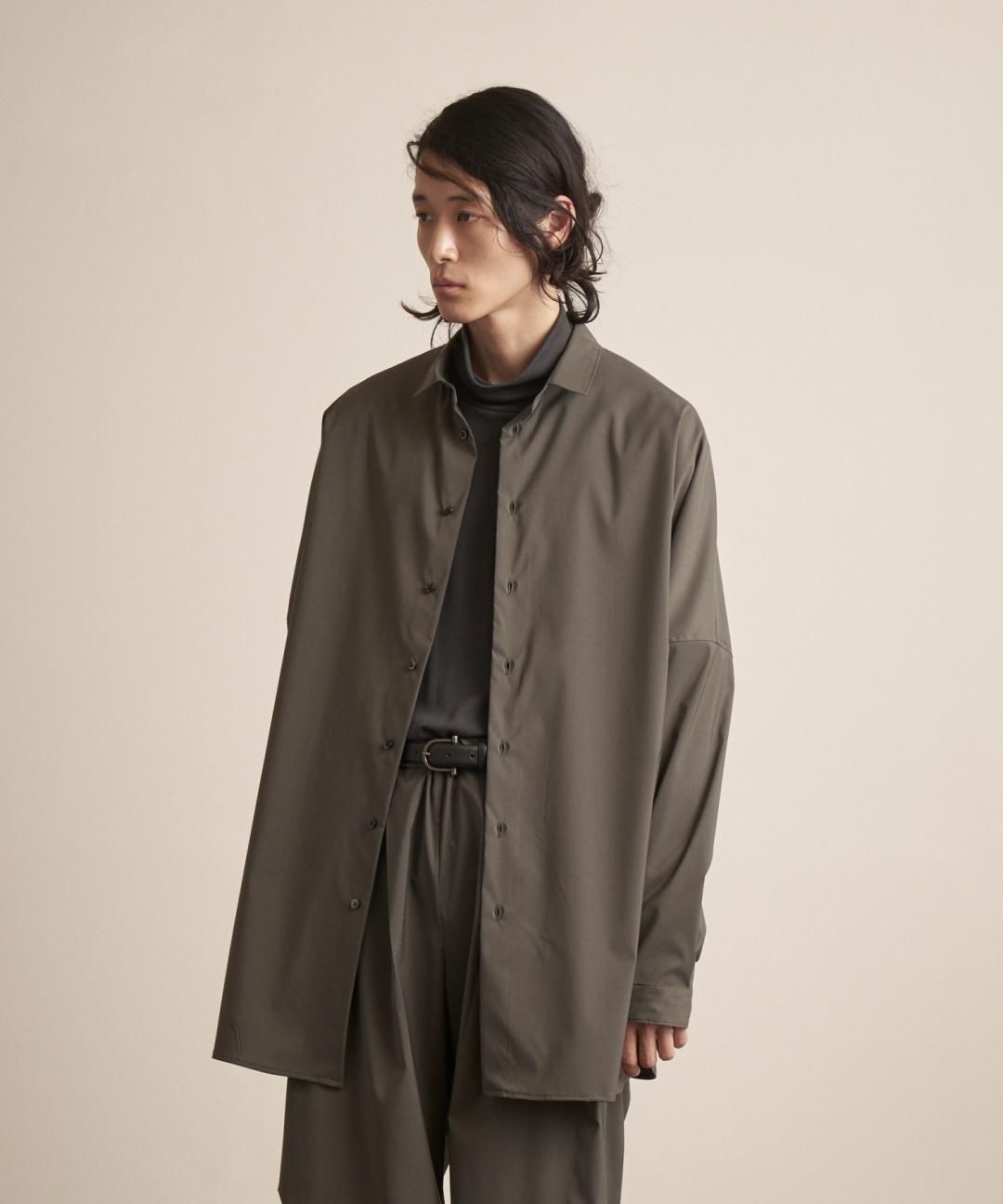 TROVE / Super120’s SOLARO SHIRT / OLIVE GRAY photo