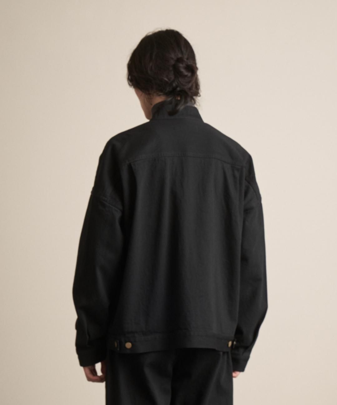 TROVE / HARD TWIST DENIM BLOUSON / BLACK photo