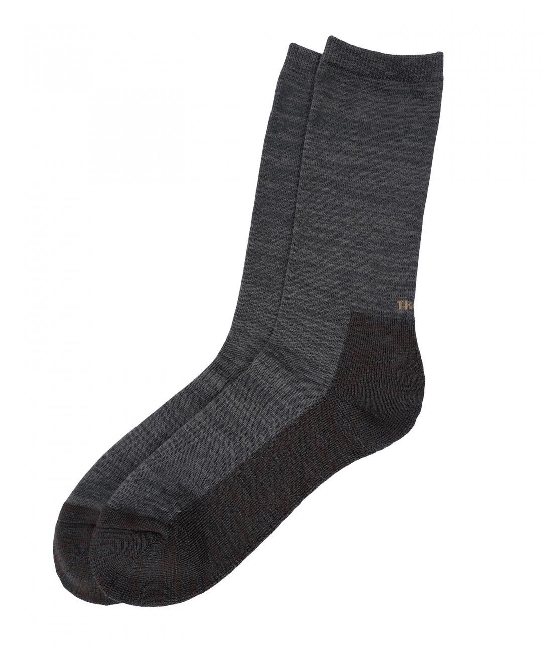 TROVE / ORGANIC COTTON SILK SOCKS / CHARCOAL BROWN photo