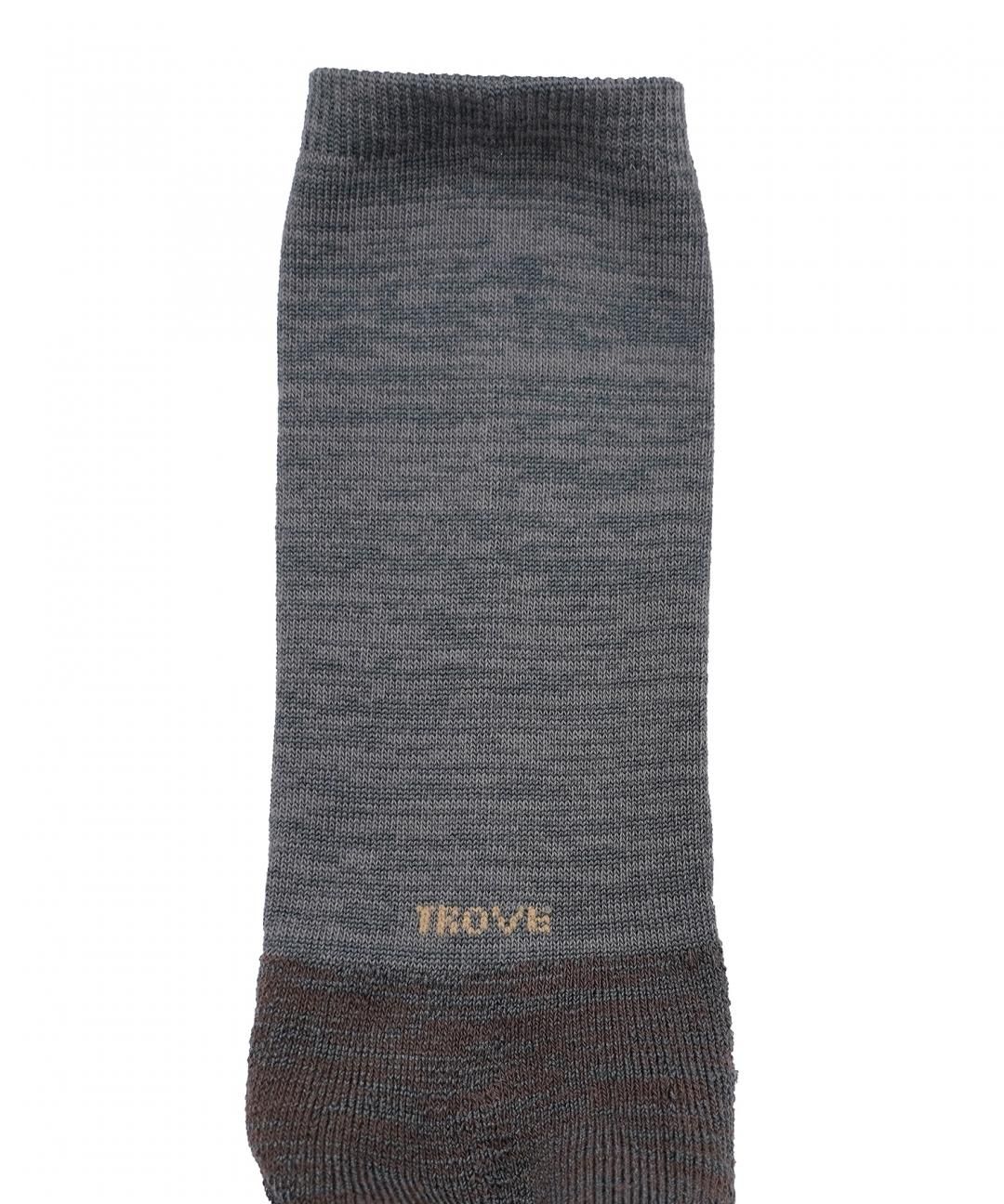 TROVE / ORGANIC COTTON SILK SOCKS / CHARCOAL BROWN photo