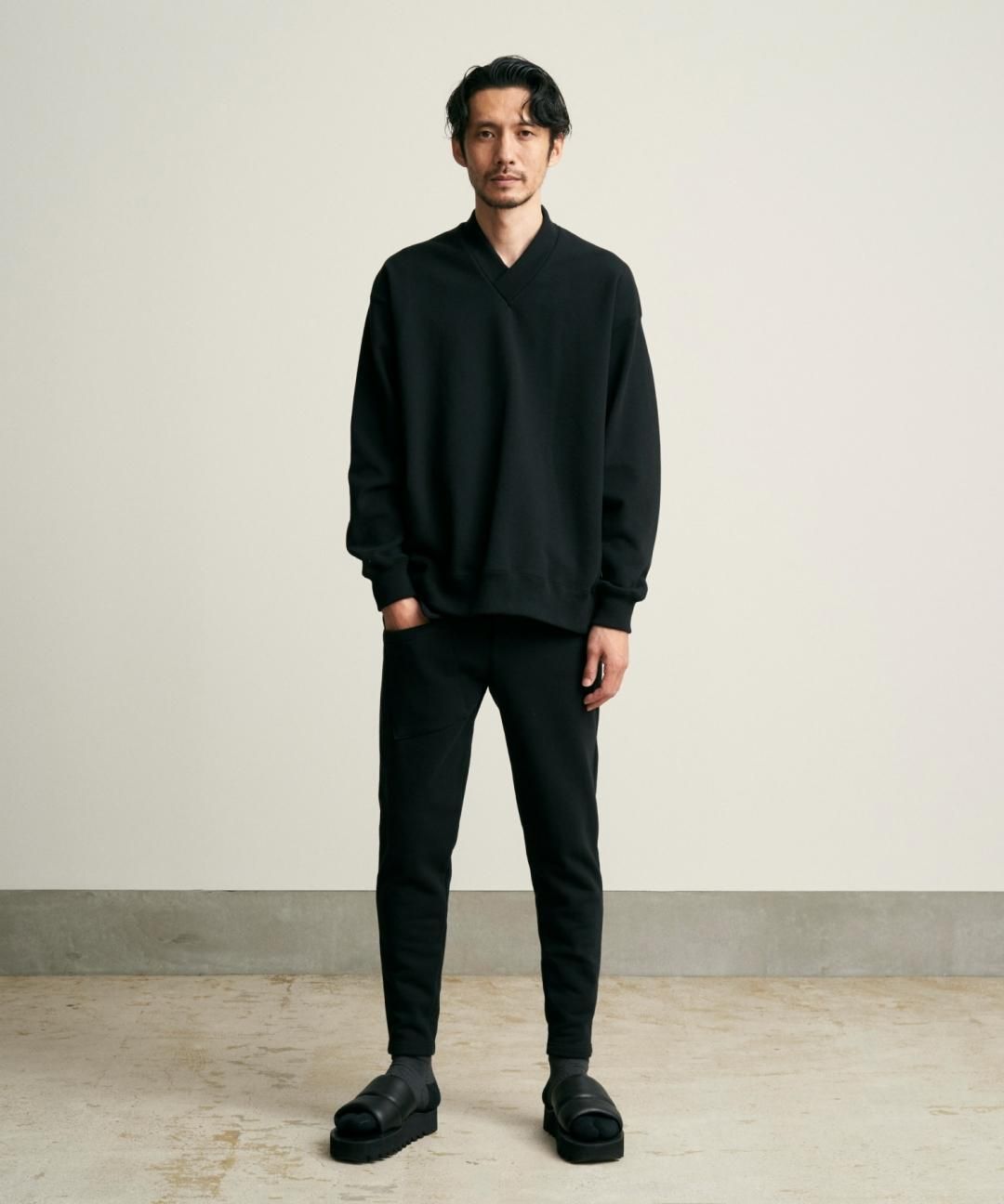 WAROBE / MOMOHIKI SWEAT / BLACK photo