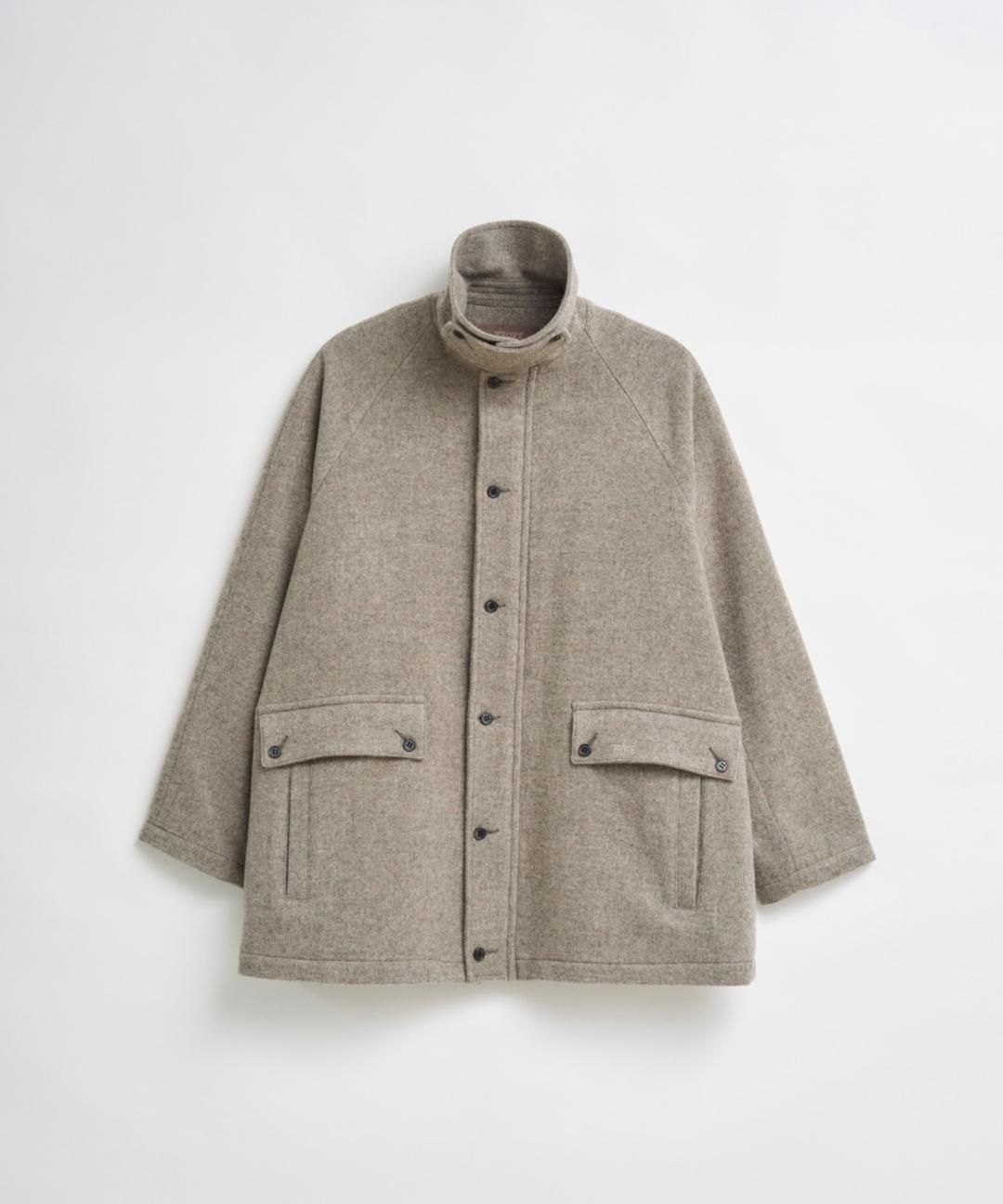 TROVE / FALKLAND WOOL MOSSER HALF COAT / GRAY BEIGE - TROVE SHOP