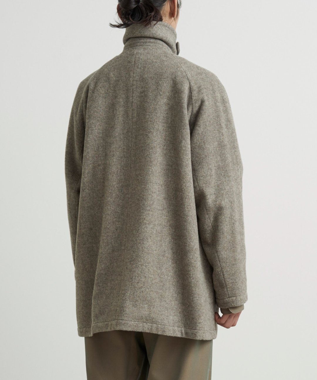 TROVE / FALKLAND WOOL MOSSER HALF COAT / GRAY BEIGE - TROVE SHOP