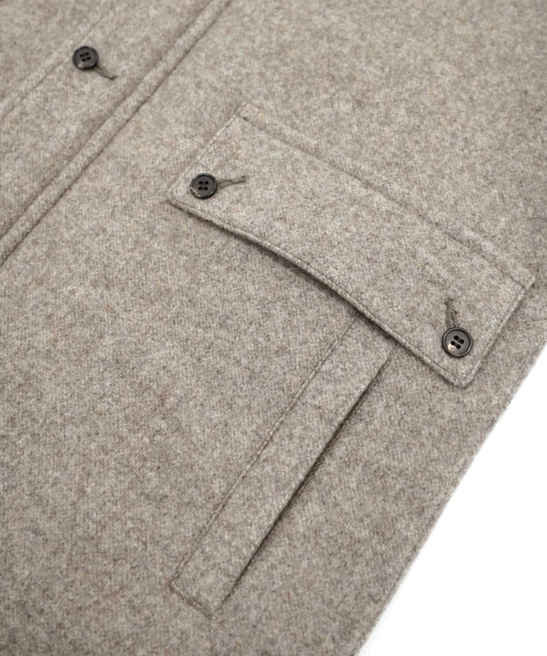 TROVE / FALKLAND WOOL MOSSER HALF COAT / GRAY BEIGE - TROVE SHOP