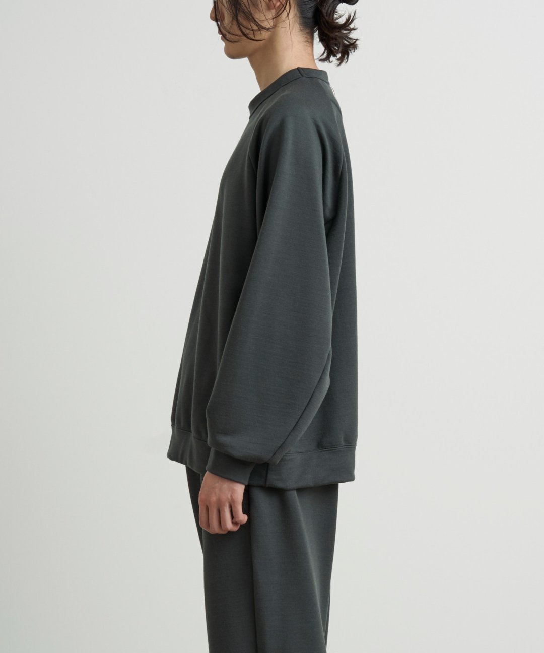 TROVE / MERINO WOOL 36G SWEAT CREW NECK / DARK GRAY photo