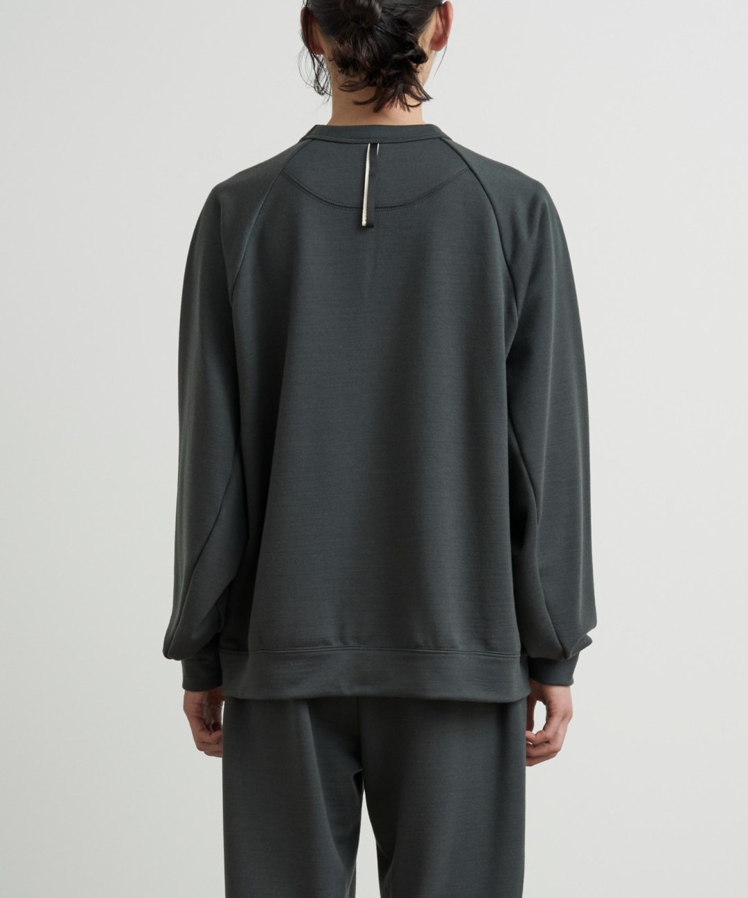 TROVE / MERINO WOOL 36G SWEAT CREW NECK / DARK GRAY photo