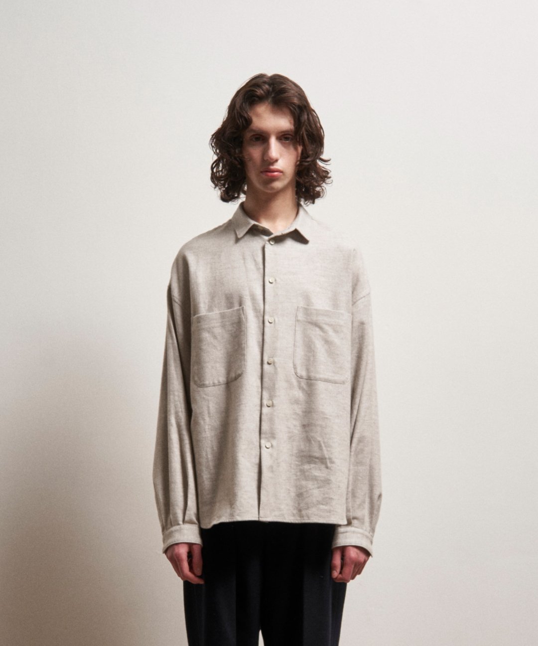 TROVE / MJUK RELAX SHIRT / GRAY BEIGE - TROVE SHOP OFFICIAL SITE