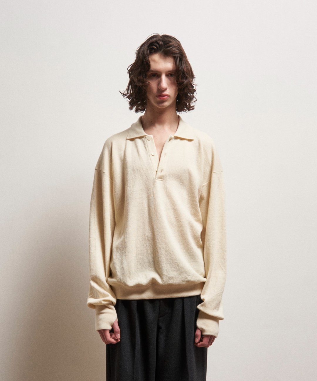 TROVE / PORTAAT KNIT POLO / ECRU photo