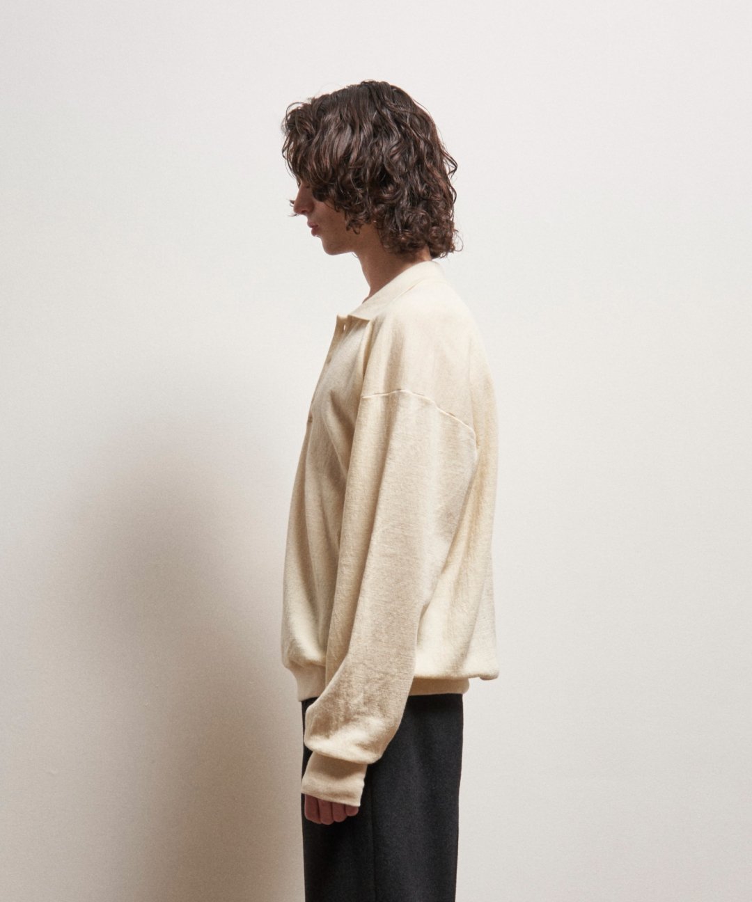 TROVE / PORTAAT KNIT POLO / ECRU photo