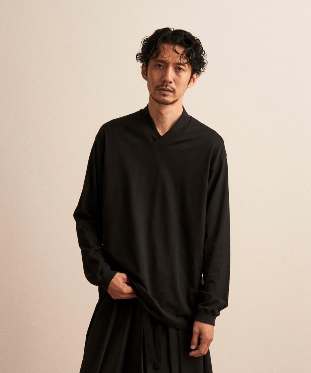 WAROBE / JUBAN LONG SLEEVE TEE / BLACK photo