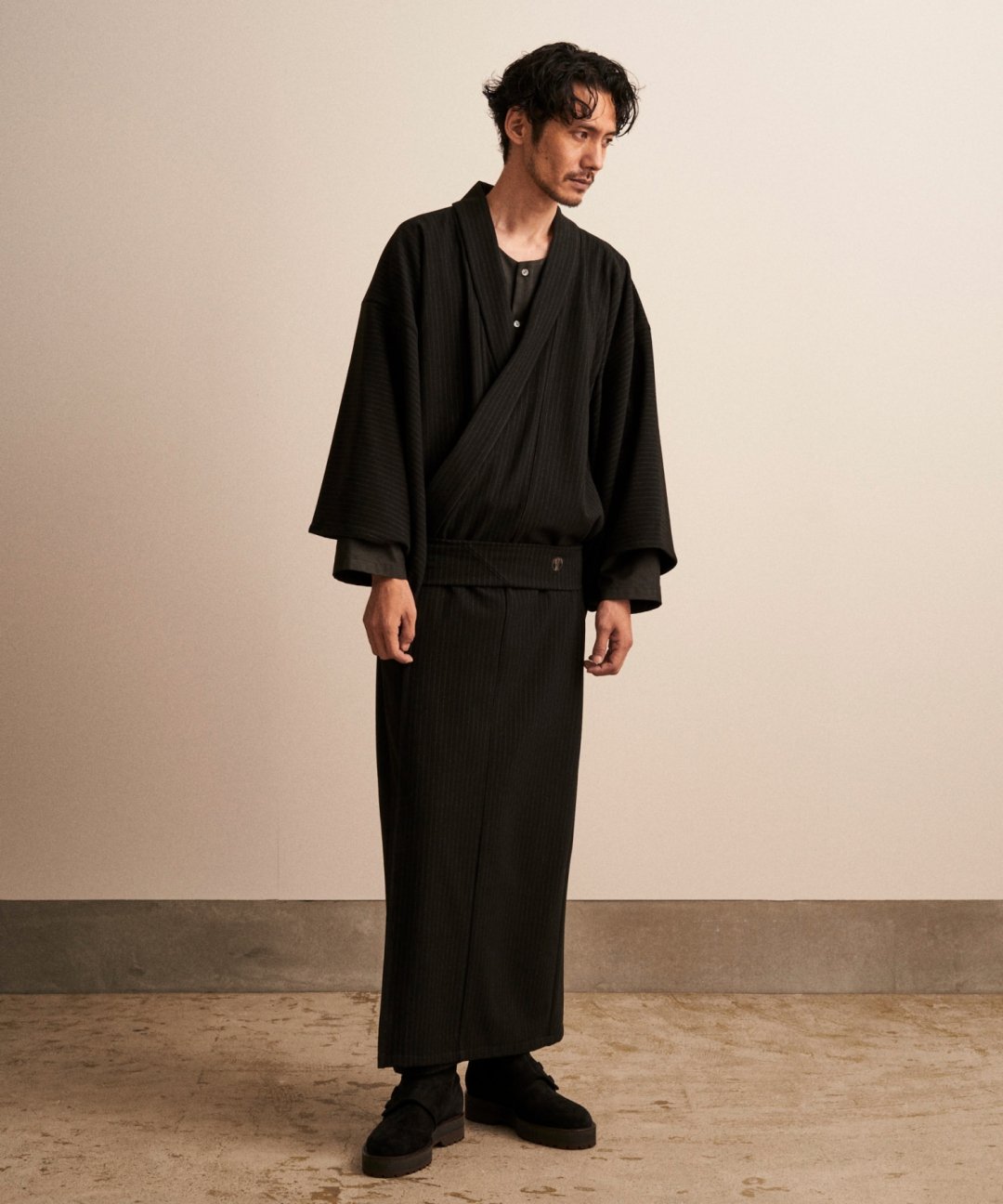 WAROBE / FLANNEL YUKATA / BLACK - TROVE SHOP OFFICIAL SITE