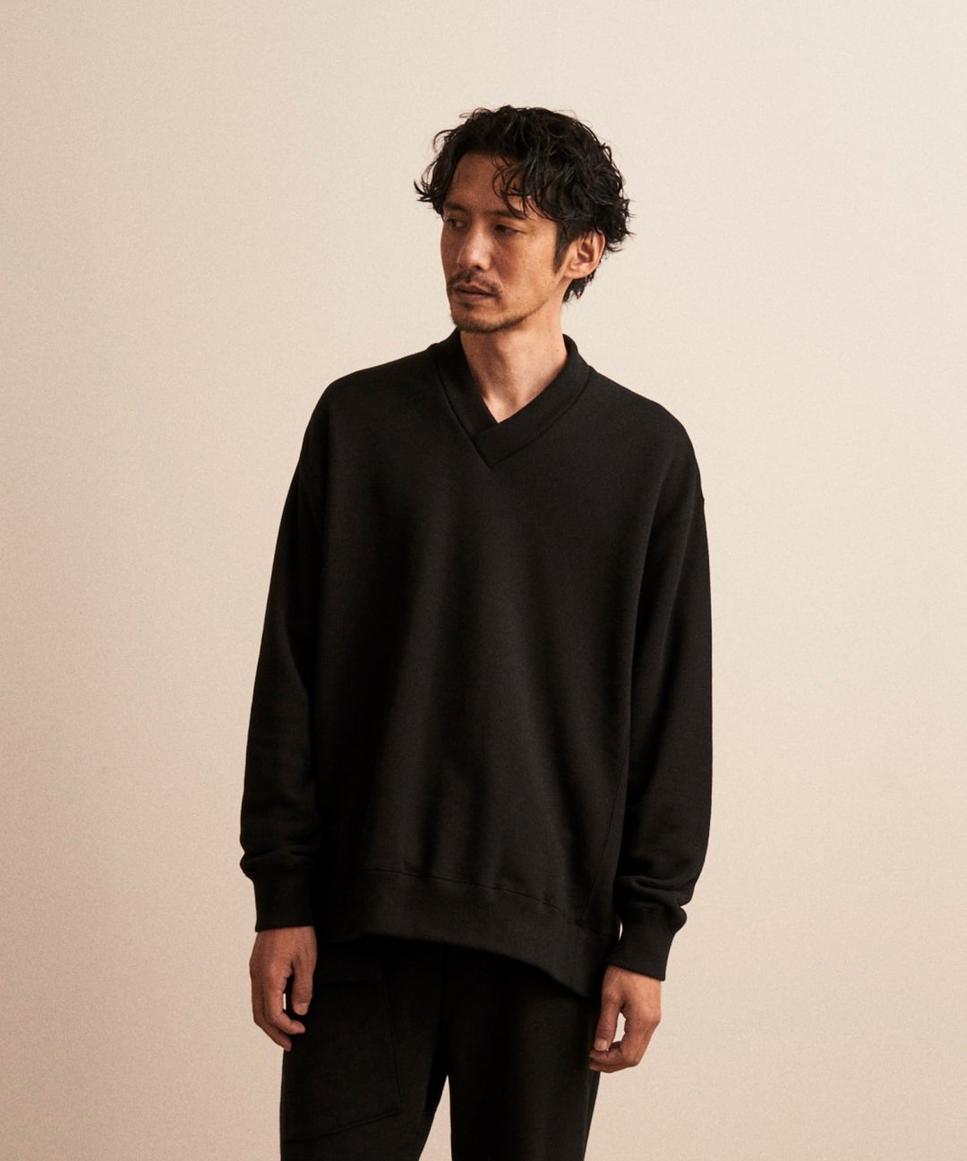 WAROBE / JUBAN WIDE SWEAT / BLACK - TROVE SHOP OFFICIAL SITE