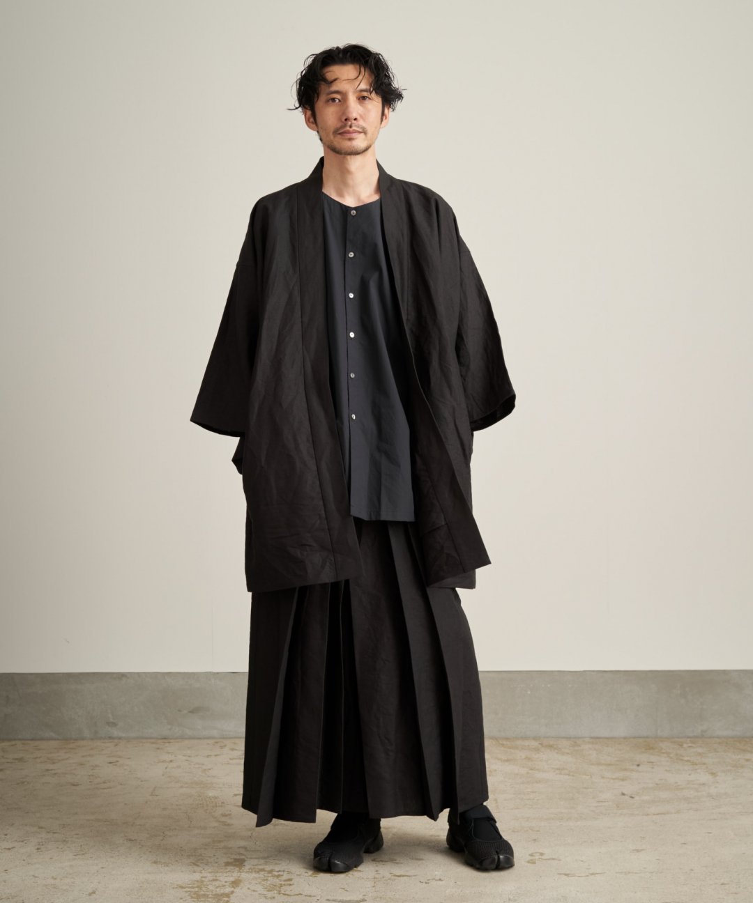 WAROBE / WASHI LINEN HAKAMA / BLACK photo