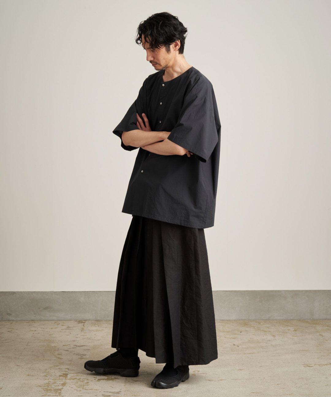 WAROBE / WASHI LINEN HAKAMA / BLACK photo