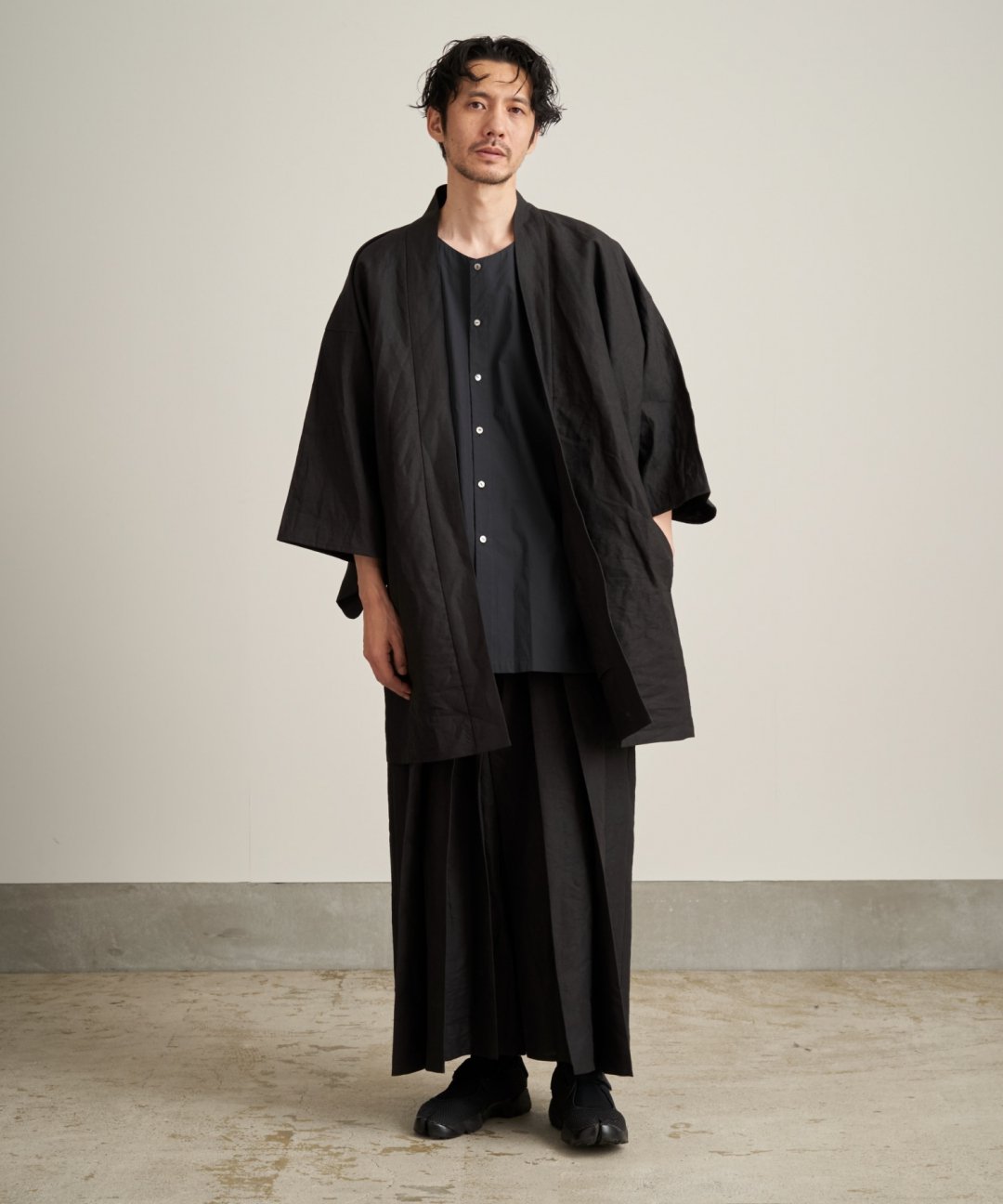 WAROBE / WASHI LINEN HAKAMA / BLACK photo