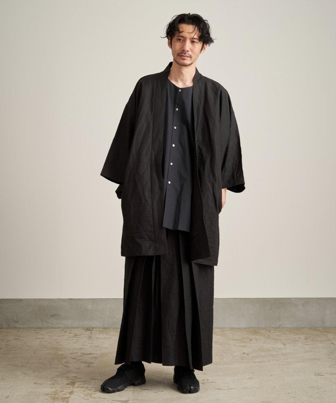 WAROBE / WASHI LINEN HAKAMA / BLACK photo