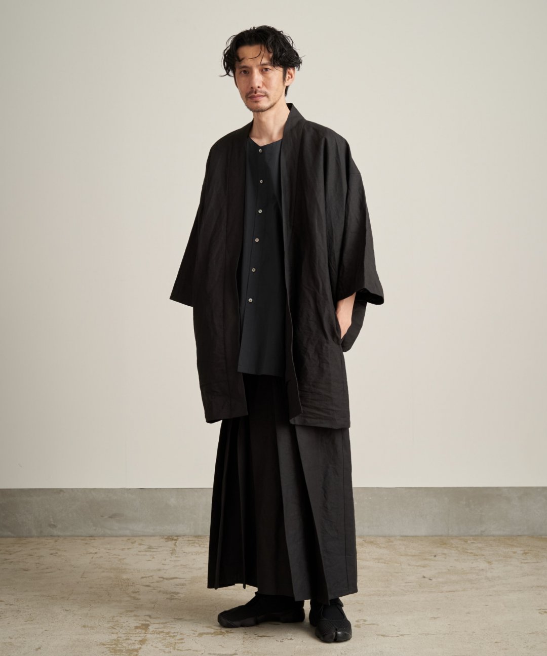 WAROBE / WASHI LINEN HAKAMA / BLACK photo