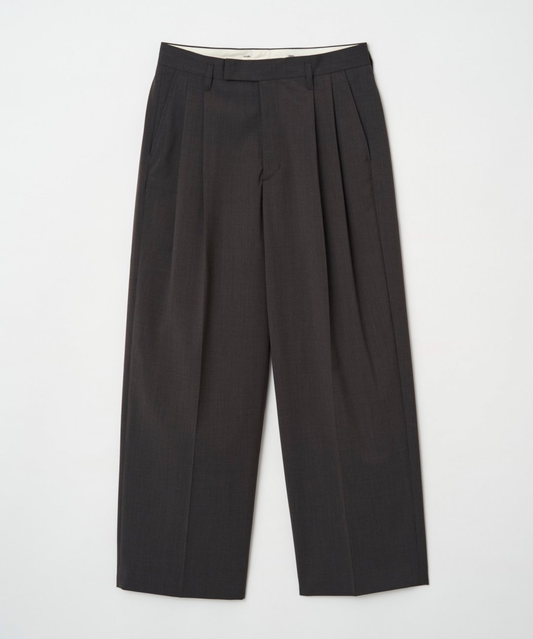 TROVE / WORSTED WIDE TROUSERS / GRAY BROWN photo