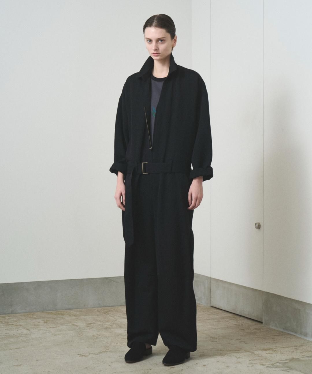 TROVE / WOOL LINEN JUMP SUIT / BLACK photo